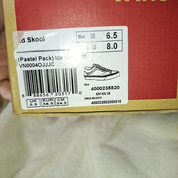 Vans Old Skool Pastel Pack Ice Green/Blanc Skate Shoes Leather 6.5 mens … - Picture 7 of 7